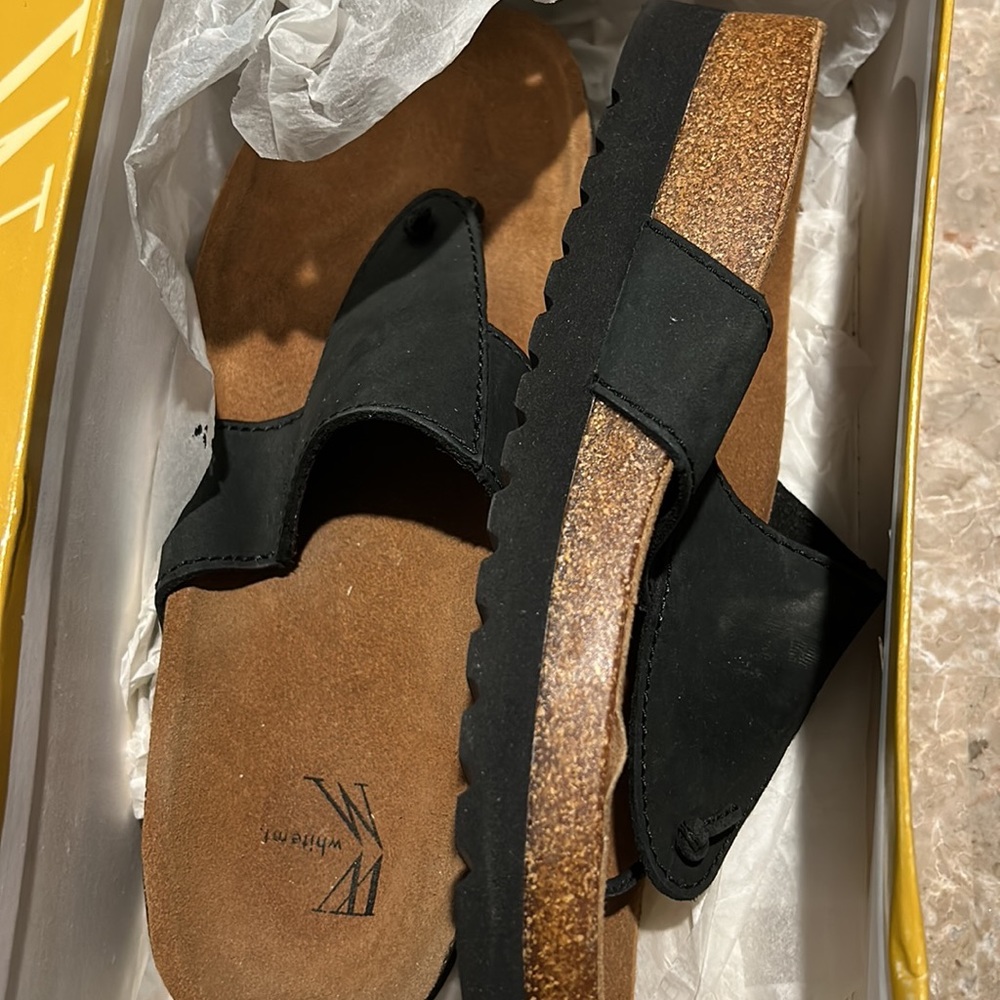 Sandals- black leather size 7